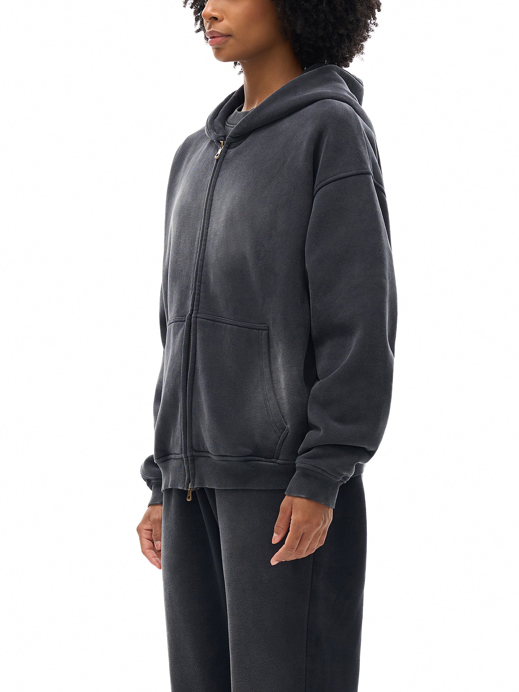 CT Crane Unisex Sunfade Two-way Zipper Boxy Fleece Hoodie - Club Tattoo
