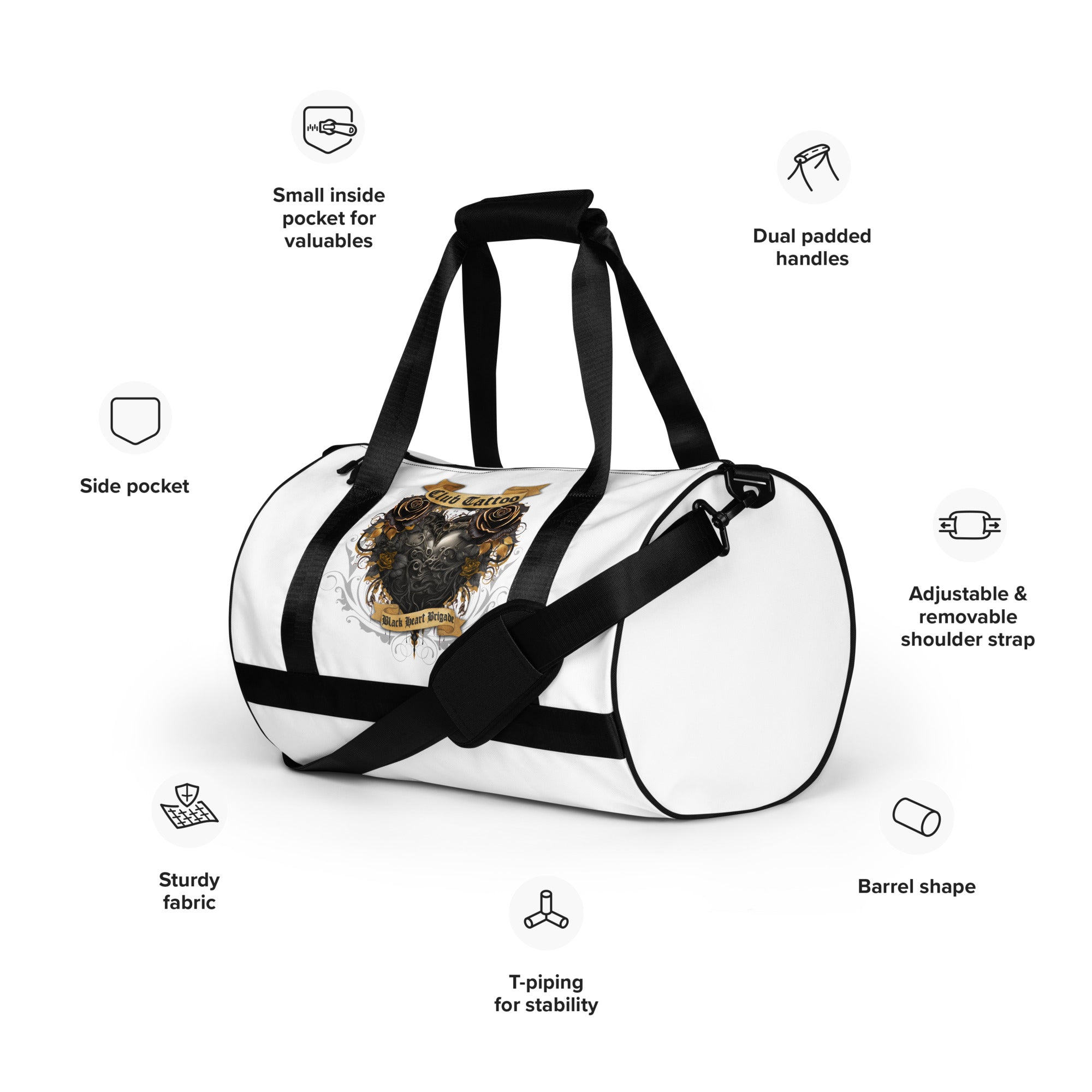Black Hearts Brigade gym bag - Club Tattoo
