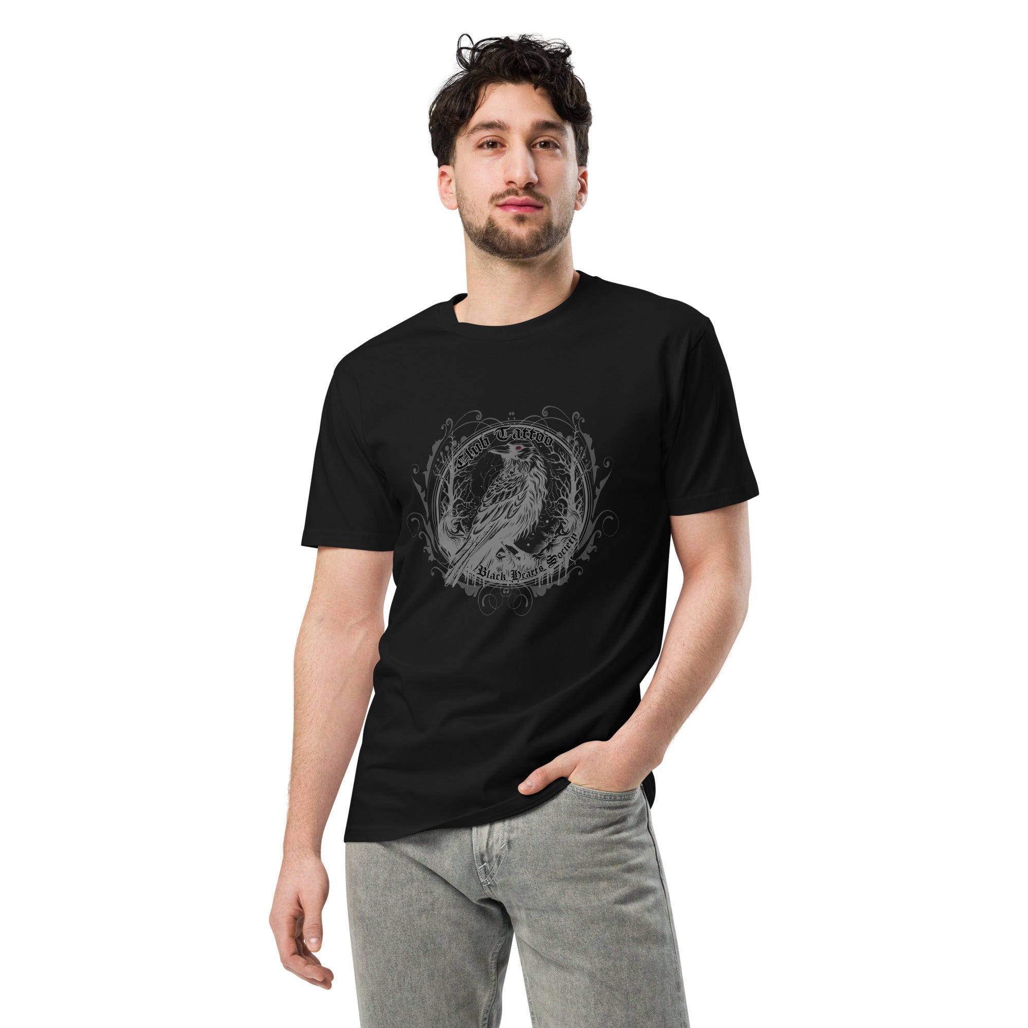 Black Hearts Brigade Raven Tee Unisex premium t-shirt - Club Tattoo