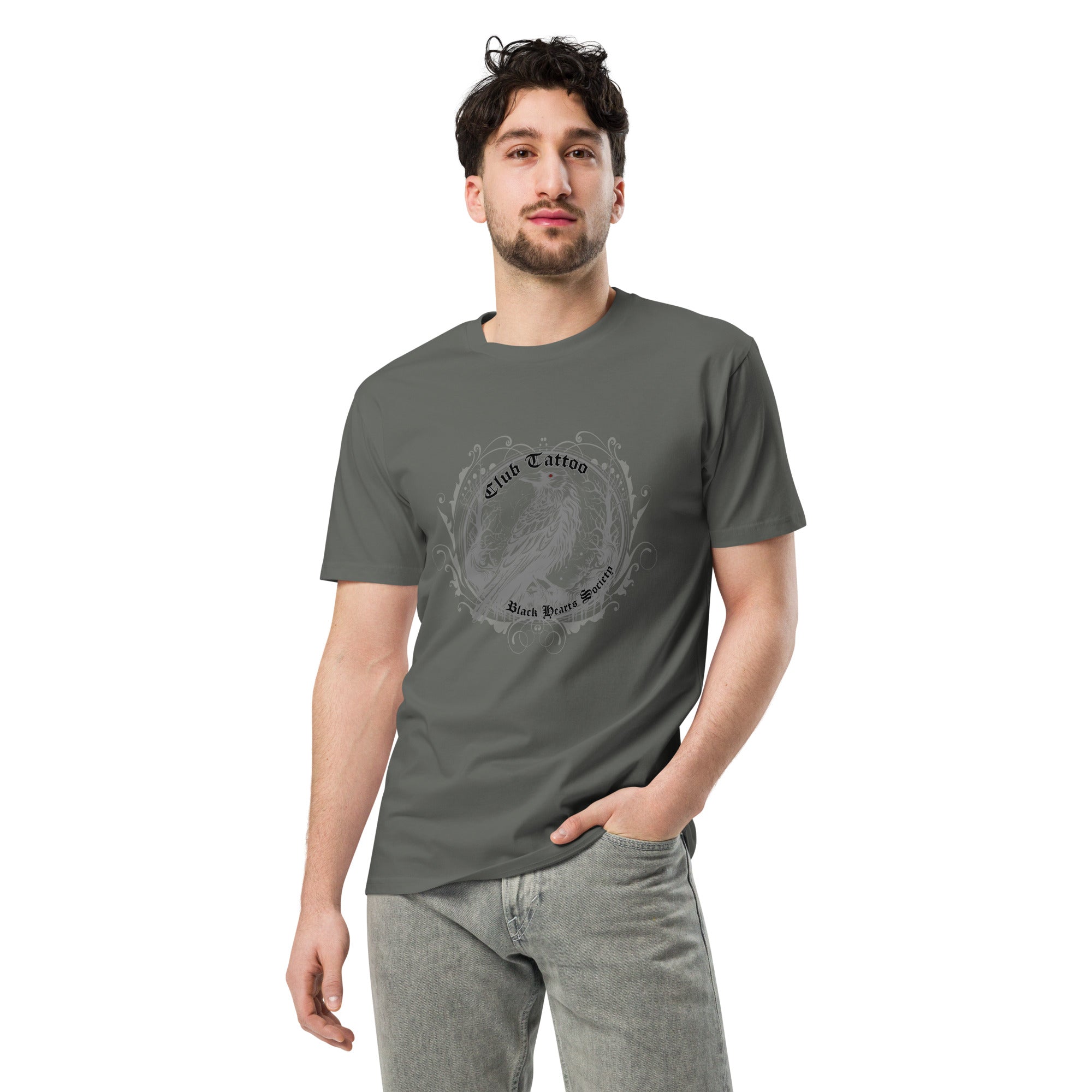 Black Hearts Brigade Raven Tee Unisex premium t-shirt - Club Tattoo