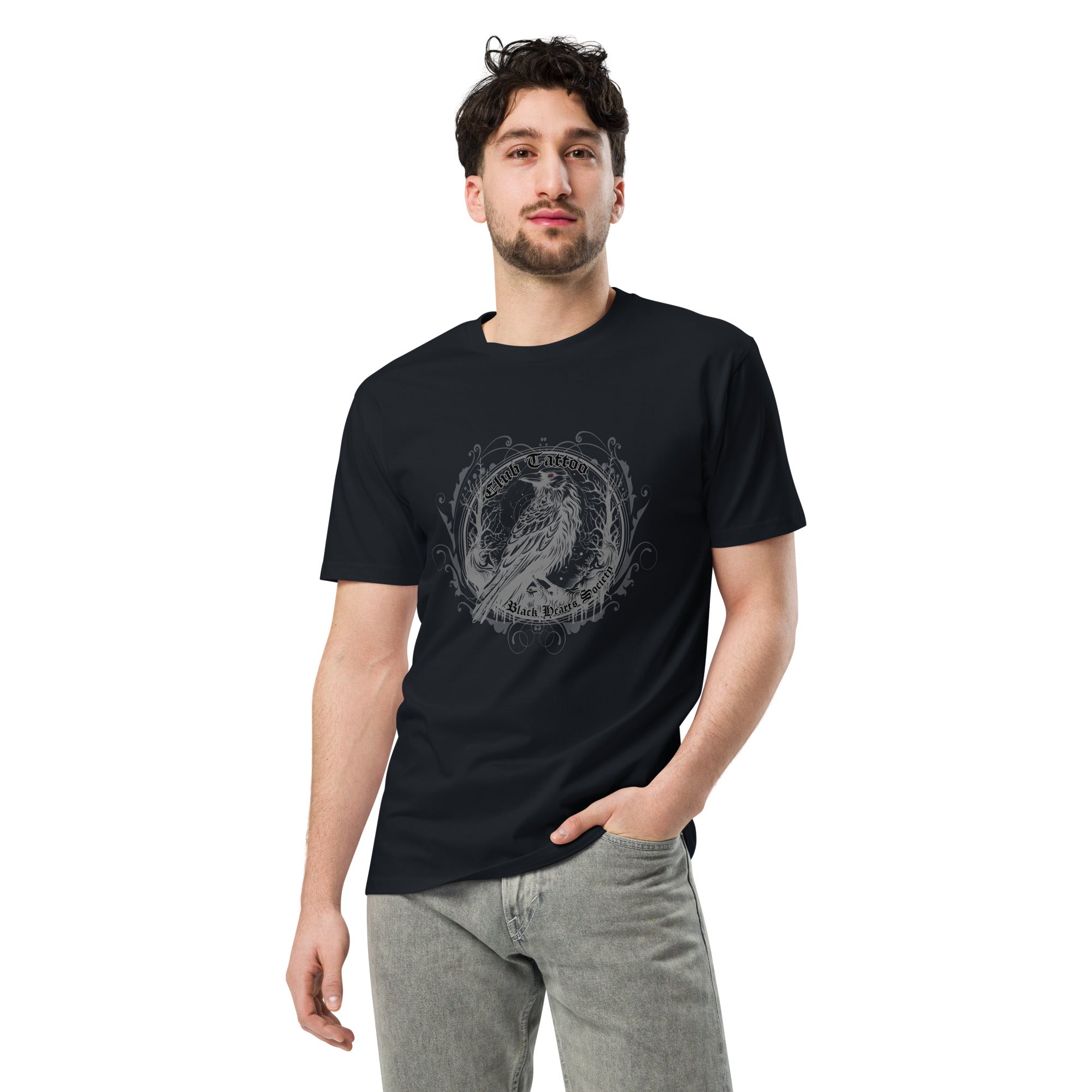 Black Hearts Brigade Raven Tee Unisex premium t-shirt - Club Tattoo