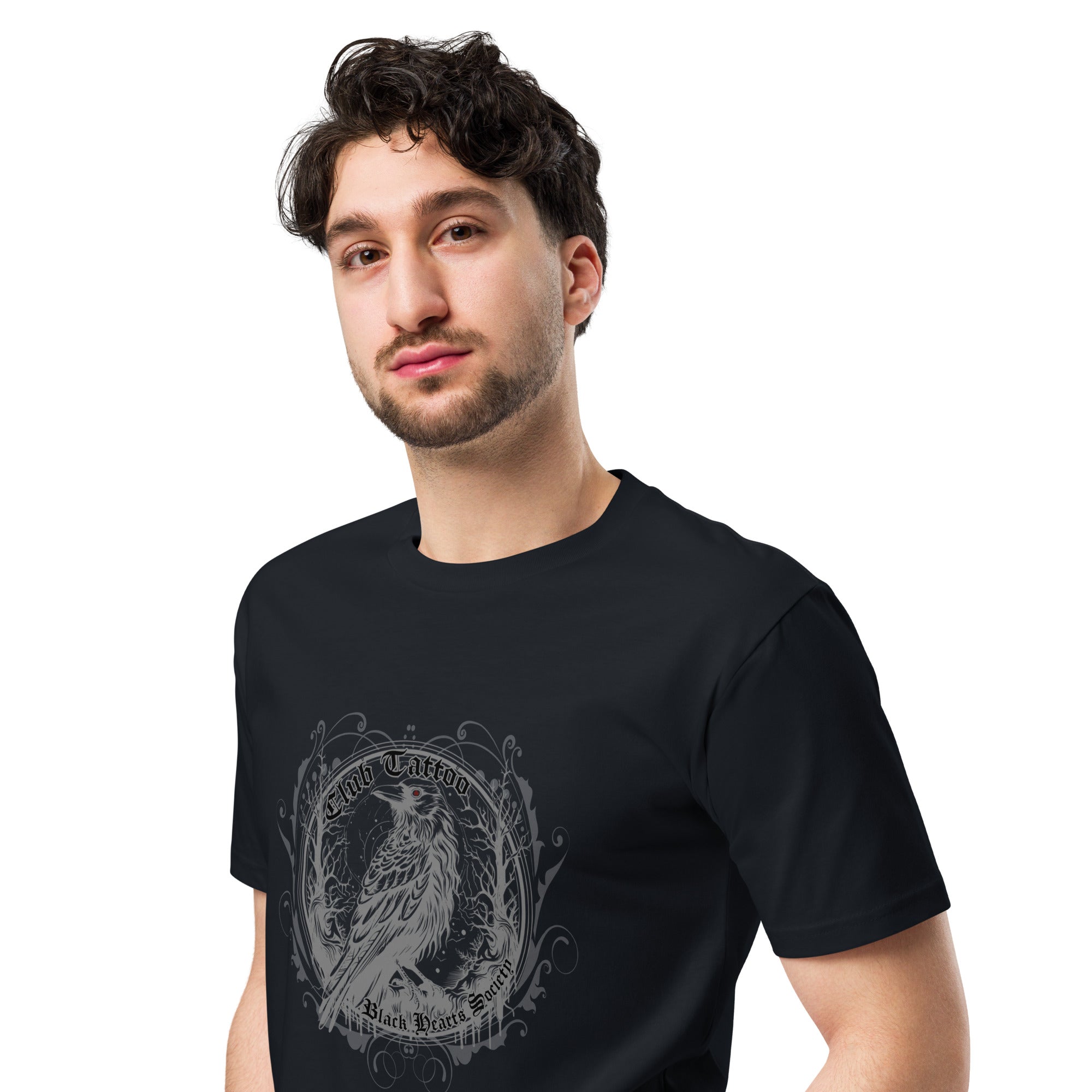 Black Hearts Brigade Raven Tee Unisex premium t-shirt - Club Tattoo